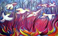 pastel on canson paper sketch entitled 'Wild Fire'